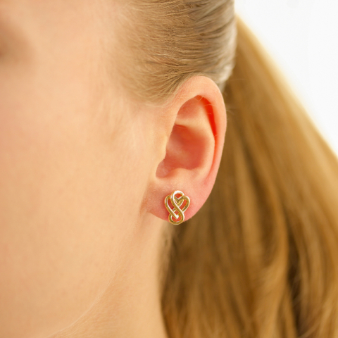 hart infinity oorbellen in verguld zilver - Amoré