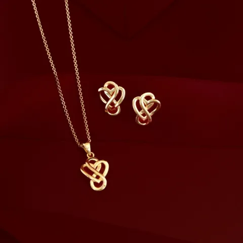 hart infinity oorbellen in verguld zilver - Amoré