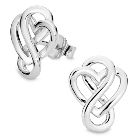 hart infinity oorbellen in zilver - Amoré