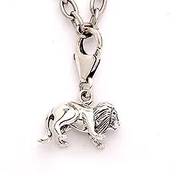 Leeuw bedeltje in geoxideerd sterlingzilver