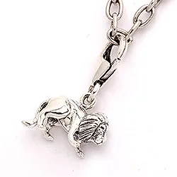 Leeuw bedeltje in geoxideerd sterlingzilver