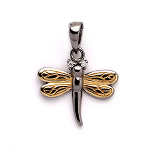 Dark Harmony goudsmid hanger in zwart gerhodineerd zilver en verguld sterlingzilver