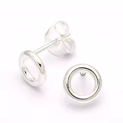 7 mm cirkel oorbellen in zilver