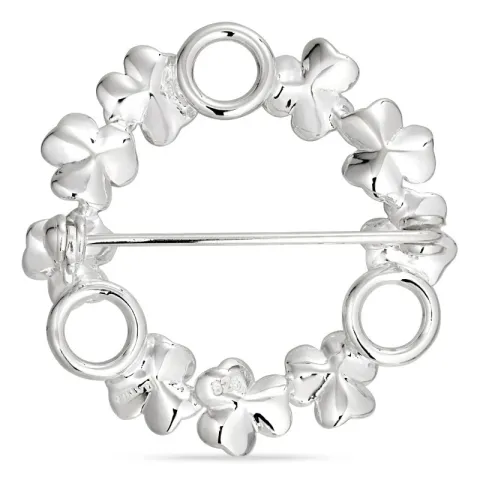 bloem broche in zilver
