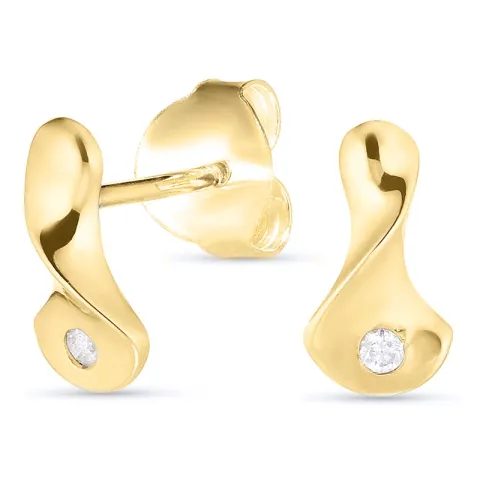 Diamant oorbellen in verguld sterlingzilver met diamanten
