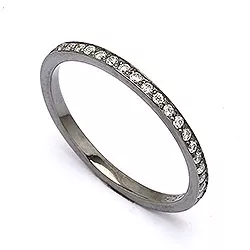 Smal ring in zwart gerhodineerd zilver