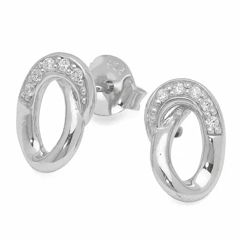 abstract oorstek in zilver