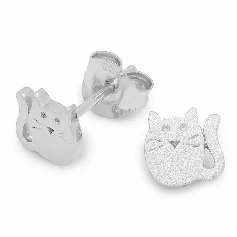 katten oorsteker in zilver