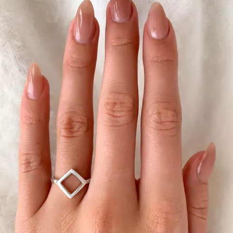 Vierkant ring in zilver