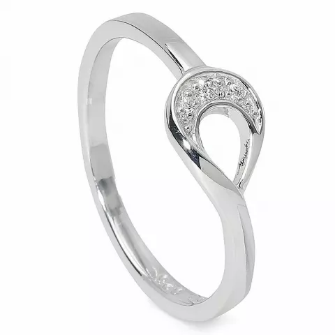 Elegant druppel ring in zilver