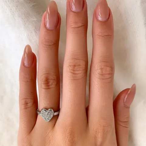 Groot hart ring in zilver