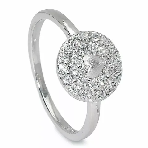 Rond hart ring in zilver