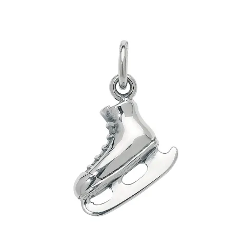 schaats hanger in geoxideerd sterlingzilver