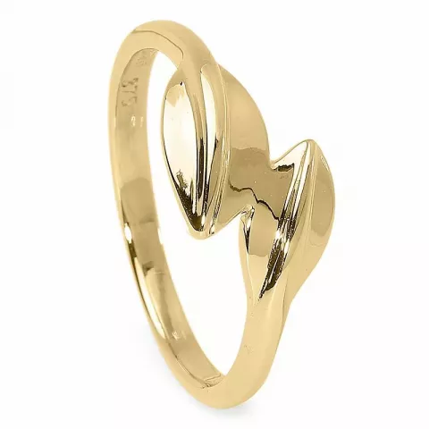 Ringen: blad ring in 9 karaat goud