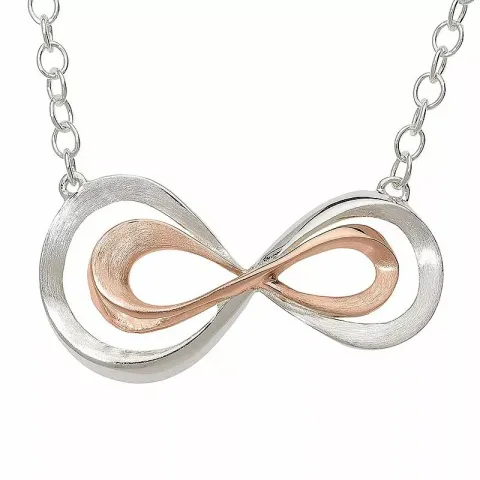 infinity ketting in zilver met hanger in zilver en verguld zilver