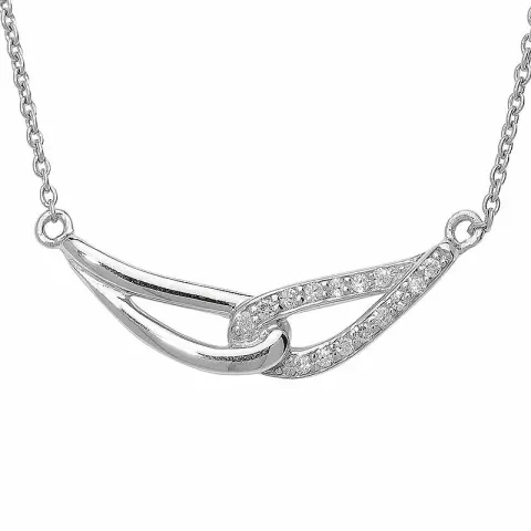 abstract ketting in zilver met hanger in zilver