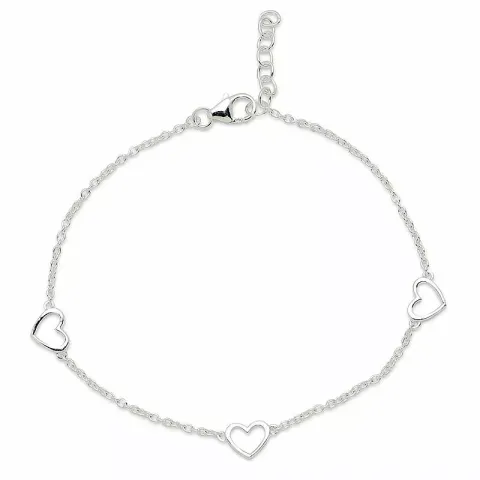 Hart armband in zilver met hartjes hanger in zilver