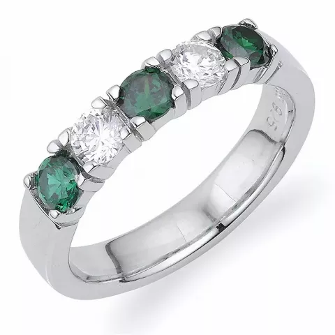 groen zirkoon ring in zilver