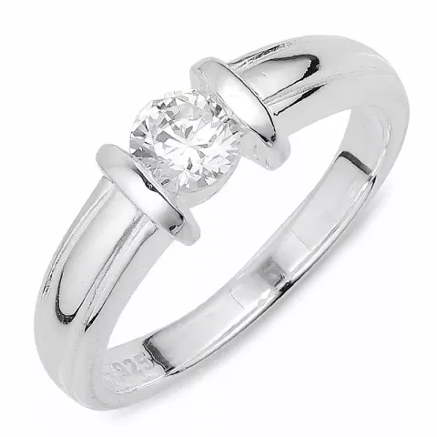 Elegant witte zirkoon ring in zilver