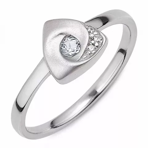 Elegant abstract zirkoon ring in zilver