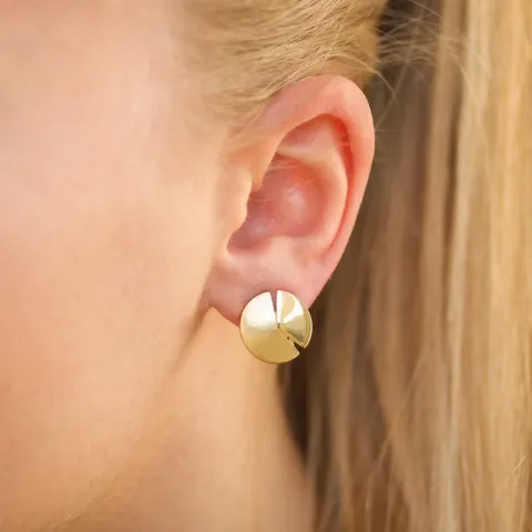 rond oorclips in verguld zilver
