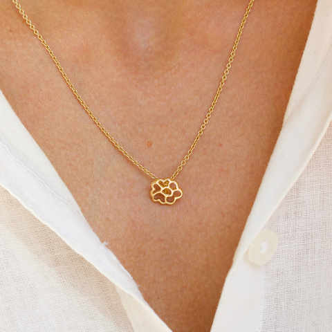 Geboorte bloem september grauw hanger in verguld sterlingzilver