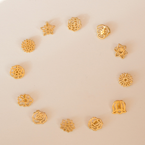 Geboorte bloem september grauw hanger in verguld sterlingzilver