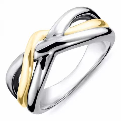 testsieraad ring in geoxideerd zilver met 8 karaat goud