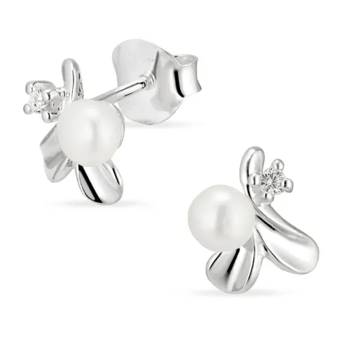 parel oorbellen in zilver