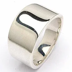 Breed ring in zilver