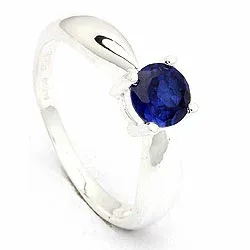 blauwe saffier ring in zilver