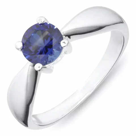 blauwe saffier ring in zilver