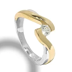 ring in zilver met 8 karaat goud