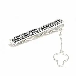 Met structuur dasspeld in geoxideerd sterlingzilver