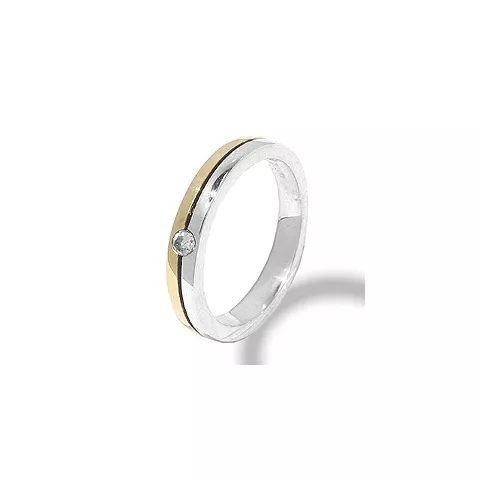 Ring in geoxideerd sterlingzilver met 8 karaat goud