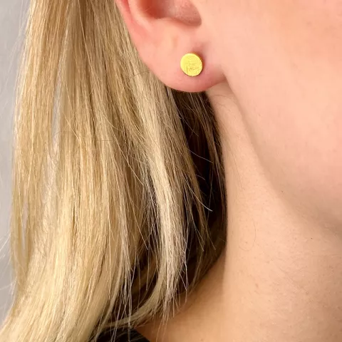 6 mm rond oorsteker in verguld sterlingzilver