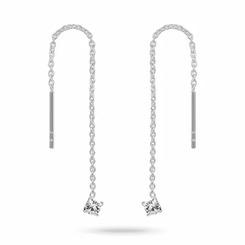 lange ketting oorbellen in zilver