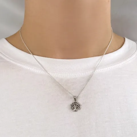 boom van het leven hanger in geoxideerd sterlingzilver