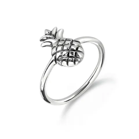 ananas ring in geoxideerd sterlingzilver