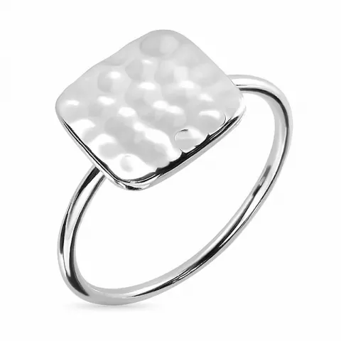 vierkant ring in zilver