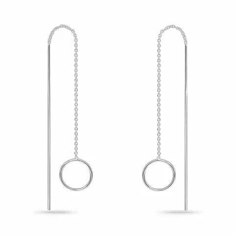 lange ketting oorbellen in zilver