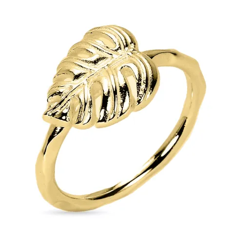 blad ring in verguld sterlingzilver