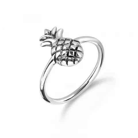 ananas ring in zilver