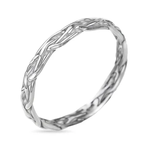 gevlochten ring in zilver