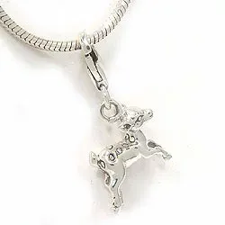 Damhert bedeltje in zilver