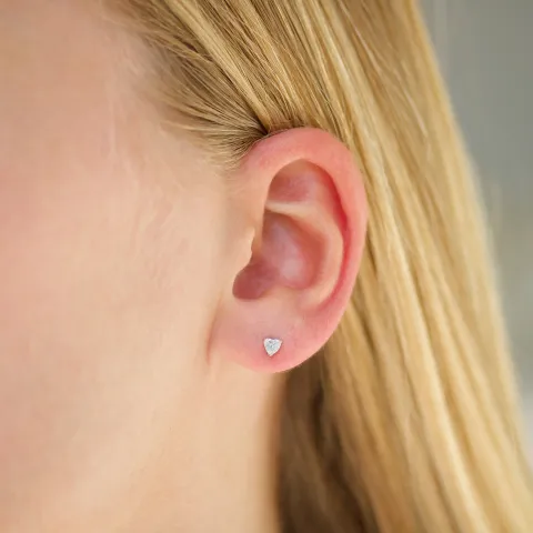 hart zirkoon solitaire oorbel in zilver