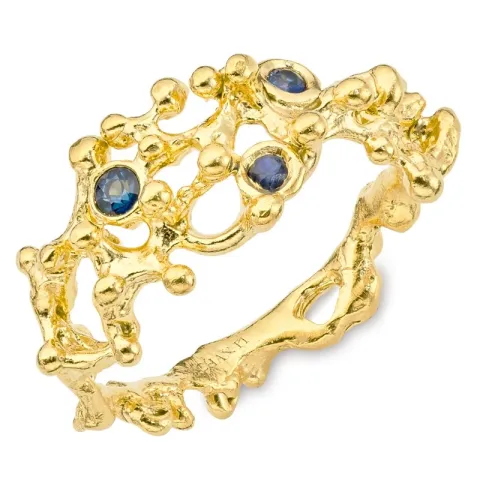 synthetische spinel ring in verguld sterlingzilver