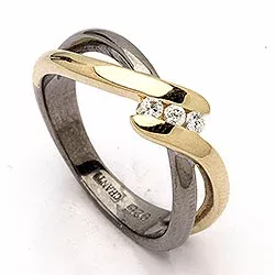 Dark Harmony ring in zilver met verguld sterlingzilver