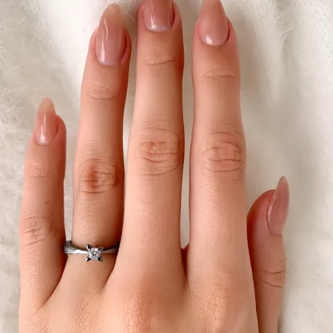 solitaire ring in zwart gerhodineerd zilver