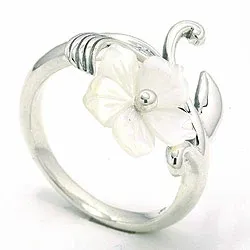 Bloemen ring in geoxideerd sterlingzilver